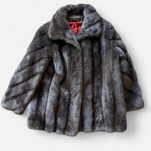 Jacques Saint Laurent Gray Fur Coat